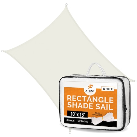Sun Shade Sail 10' X 13' - White Rectangle
